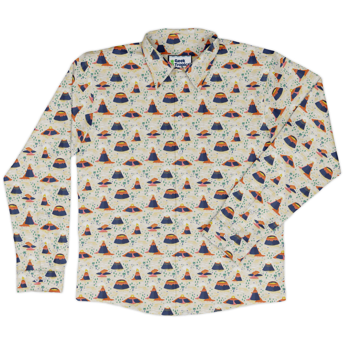 Volcanology Long Sleeve Button Up Shirt front