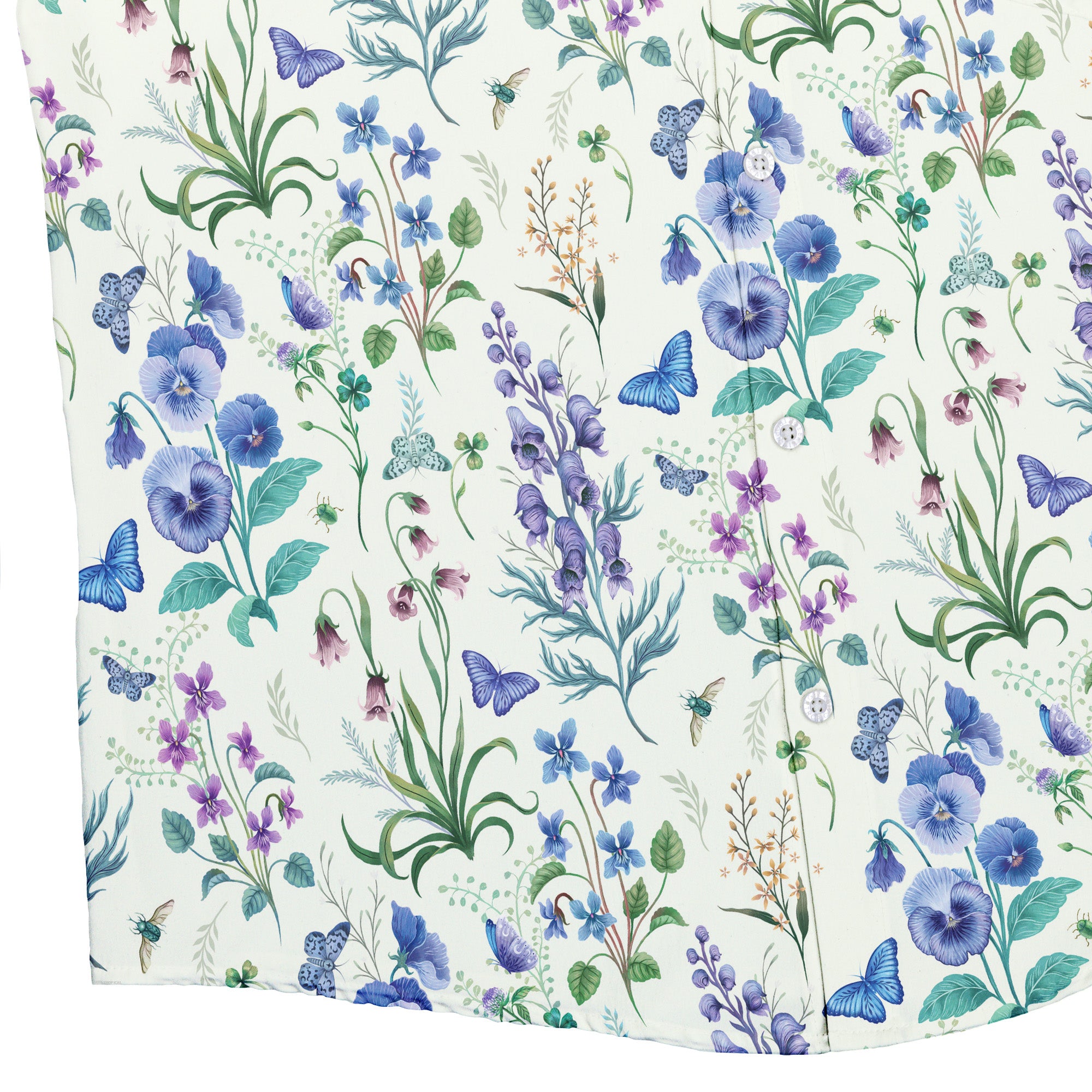 Watercolor Wildflower Meadow Button Up Shirt 2