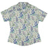Watercolor Wildflower Meadow Curvy Button Up Shirt womens front