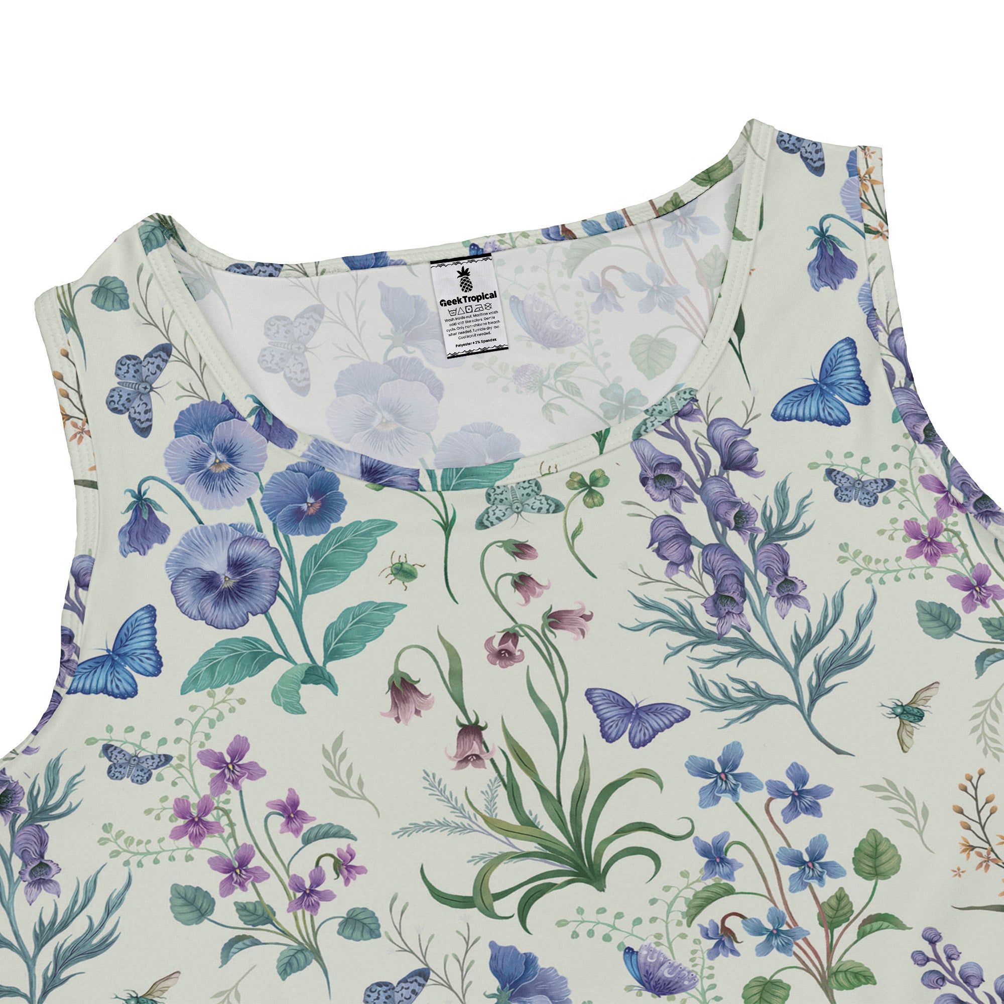 Watercolor Wildflower Meadow Sleeveless Dress 2
