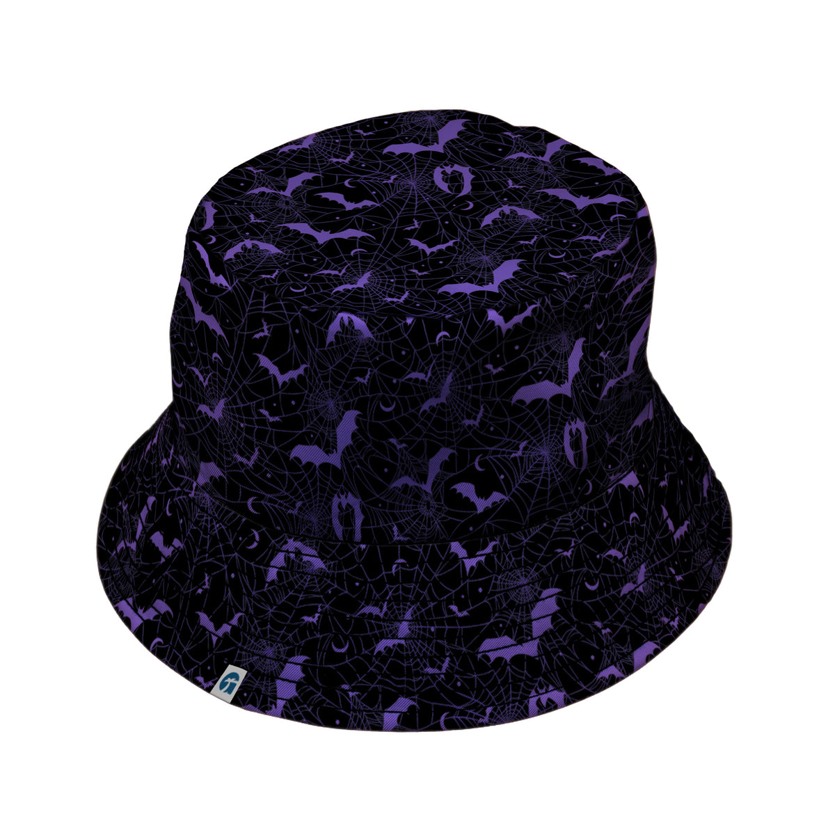 Web Bats Dark Bucket Hat Black Stitching