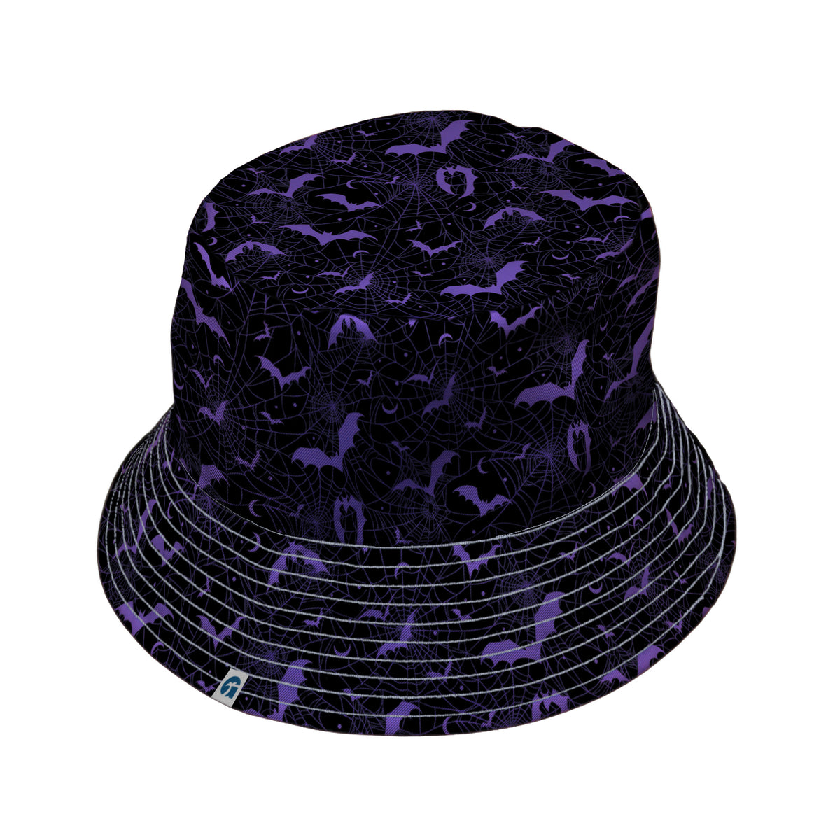Web Bats Dark Bucket Hat Gray Stitching