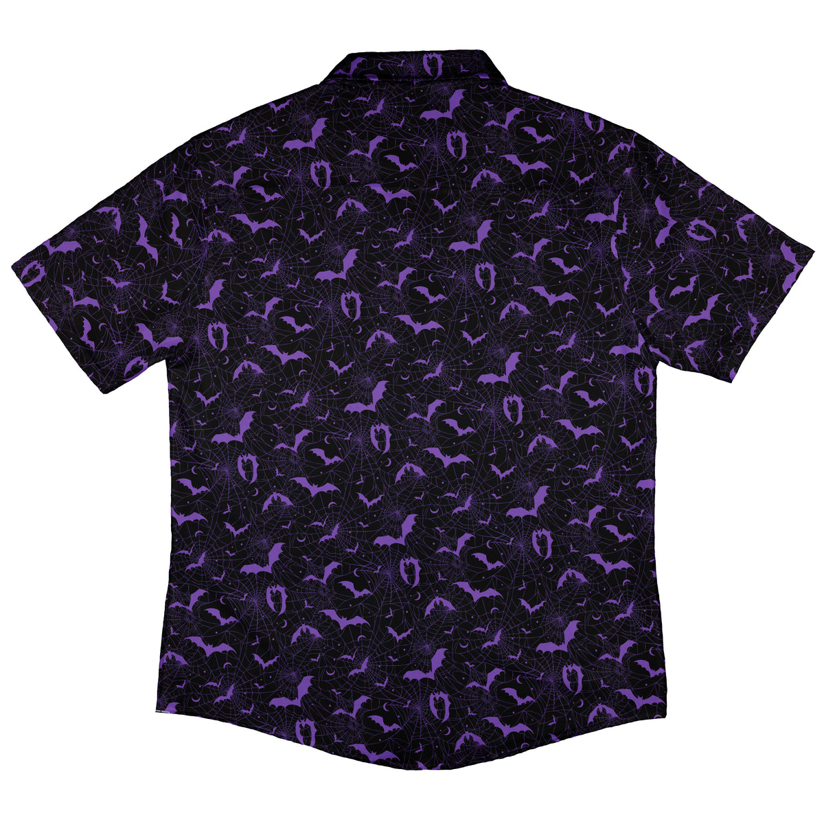 Web Bats Dark Button Up Shirt Back