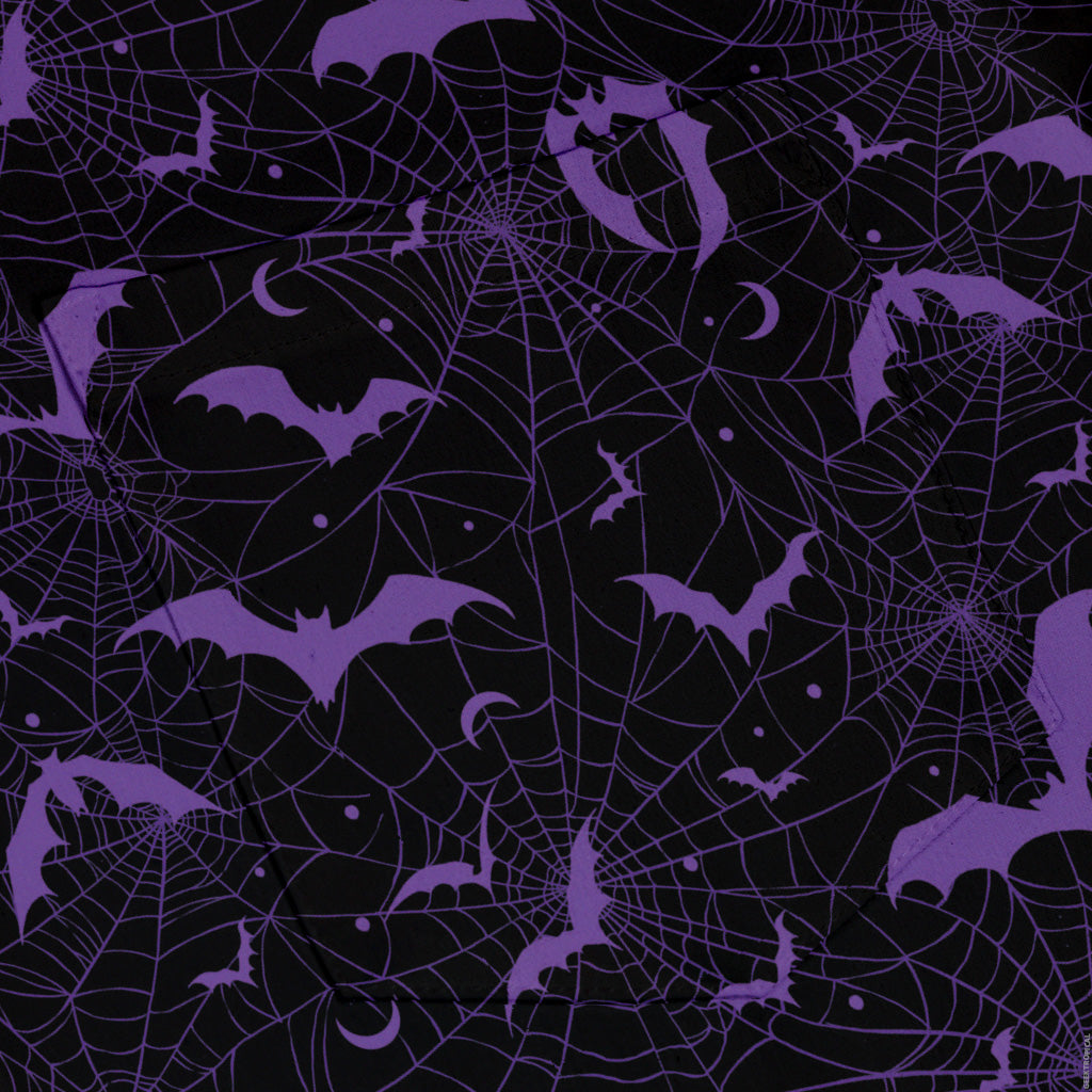 Web Bats Dark Button Up Shirt Pocket