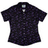Web Bats Dark Curvy Button Up Shirt womens front