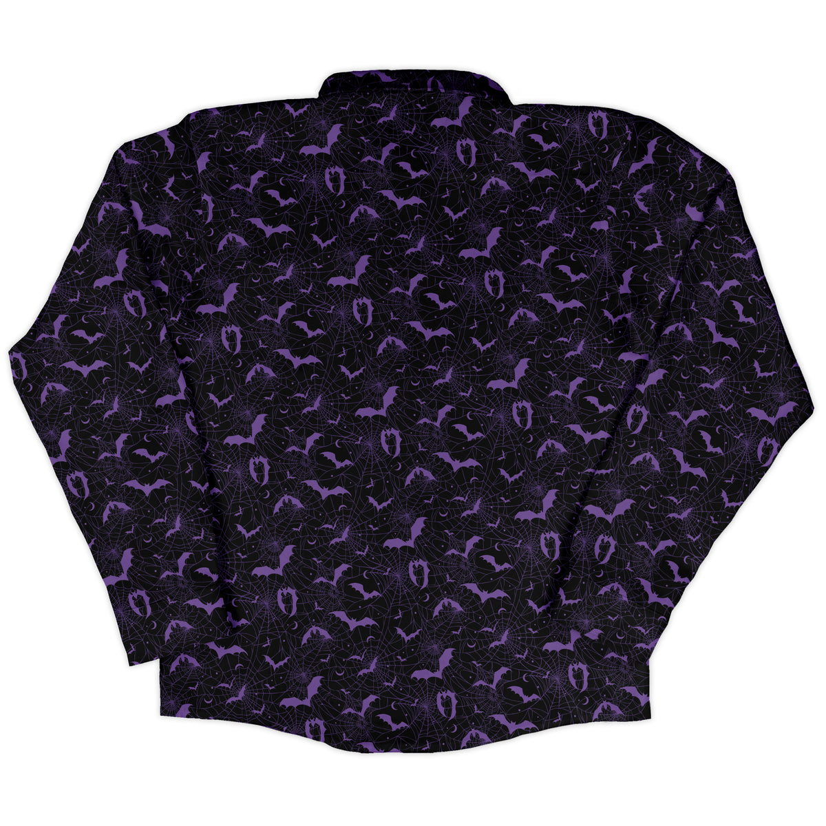 Web Bats Dark Long Sleeve Button Up Shirt back