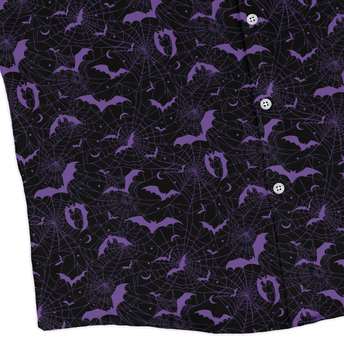 Web Bats Dark Long Sleeve Button Up Shirt corner
