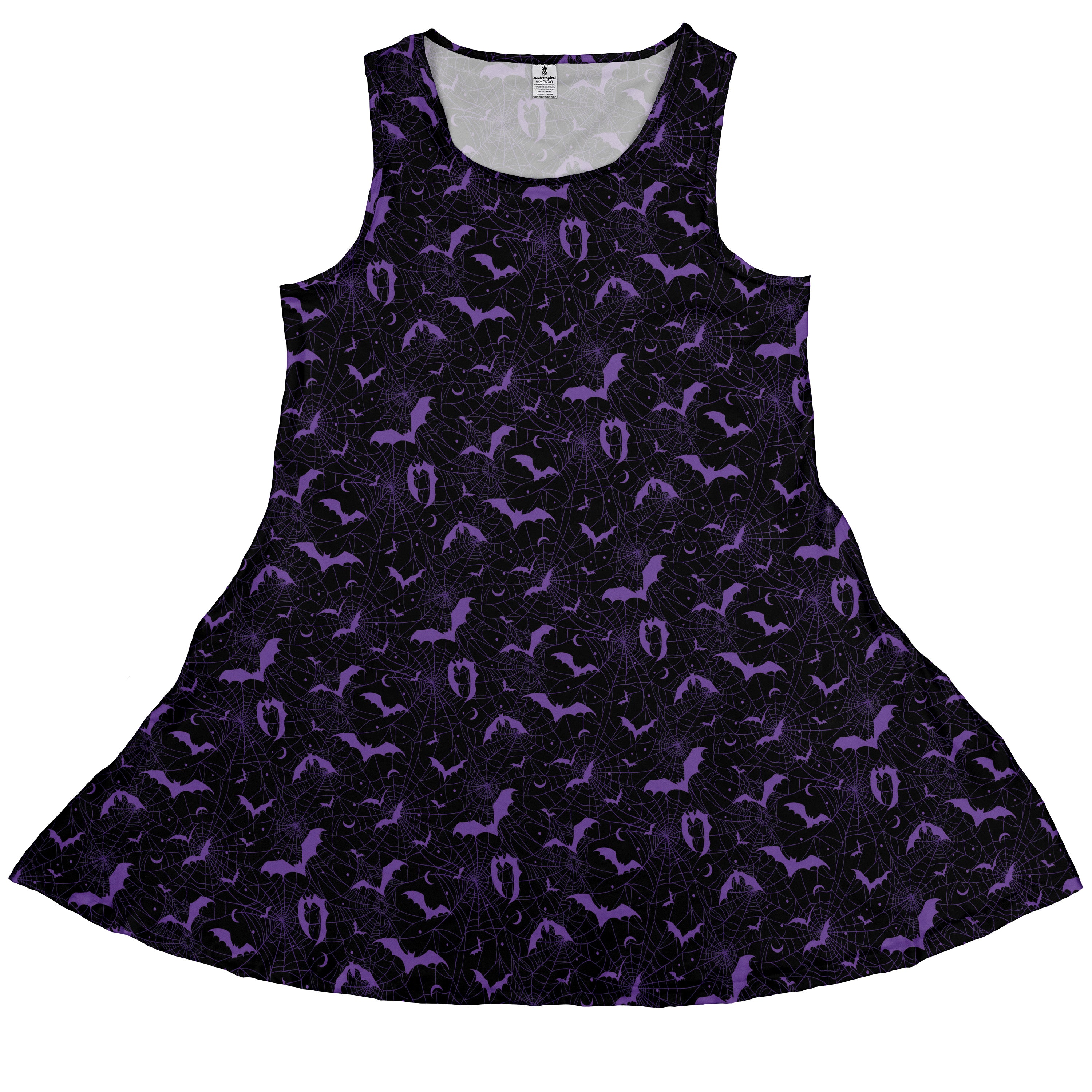 Web Bats Dark Sleeveless Dress front