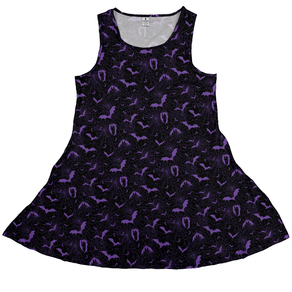 Web Bats Dark Sleeveless Dress front