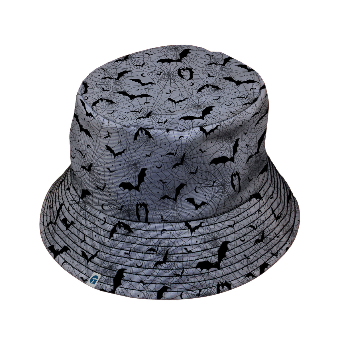 Web Bats Light Bucket Hat Black Stitching