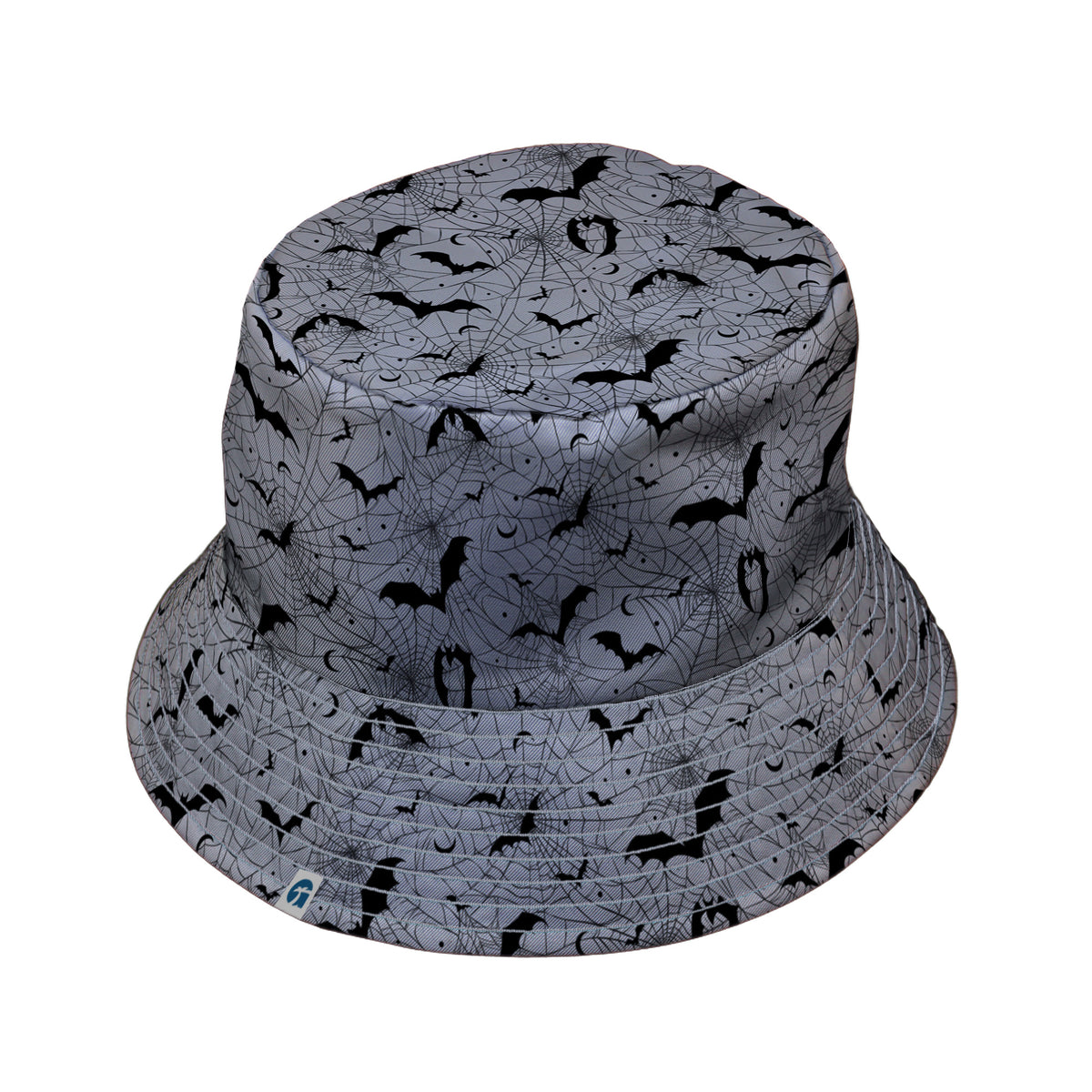 Web Bats Light Bucket Hat Gray Stitching