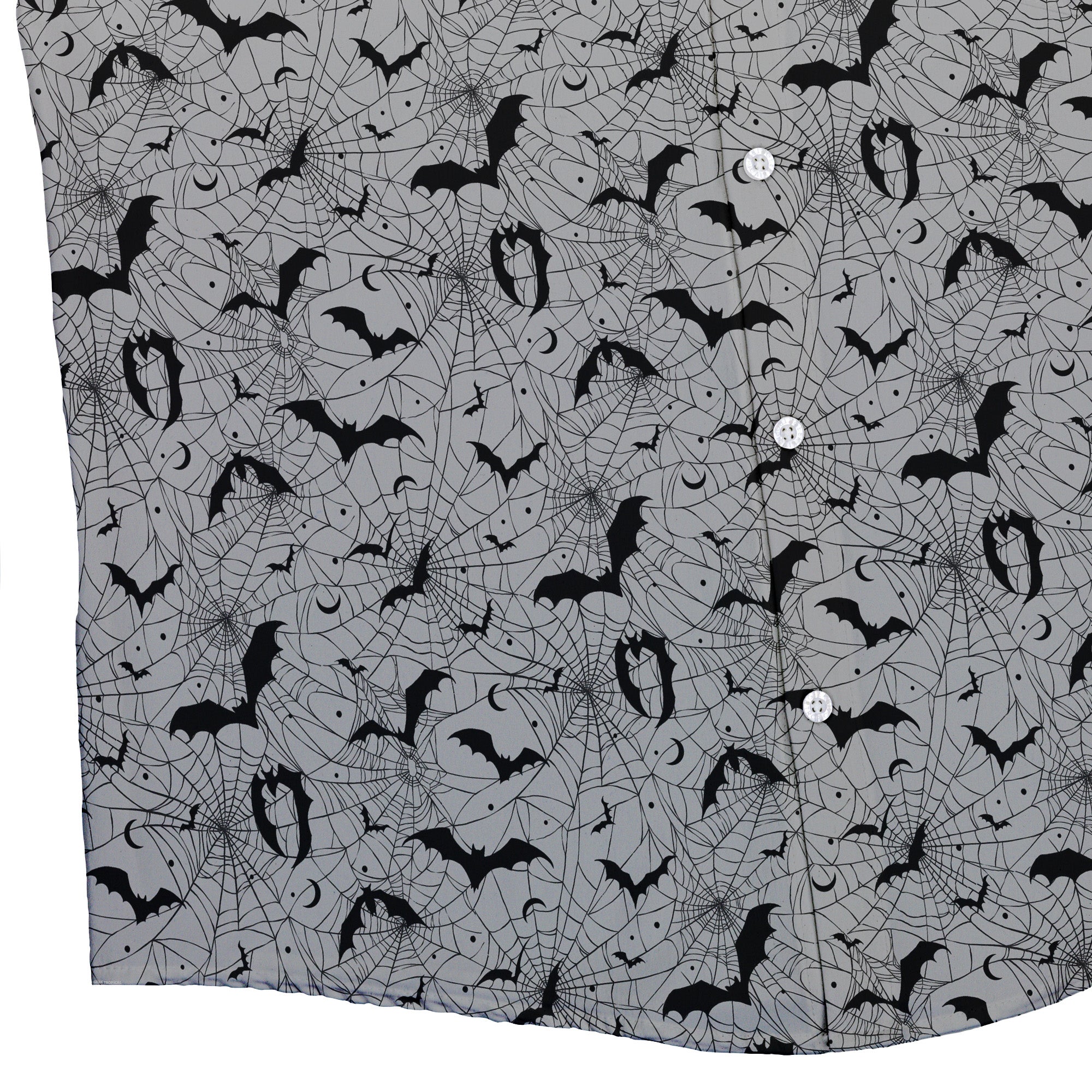 Web Bats Light Button Up Shirt Bottom Corner