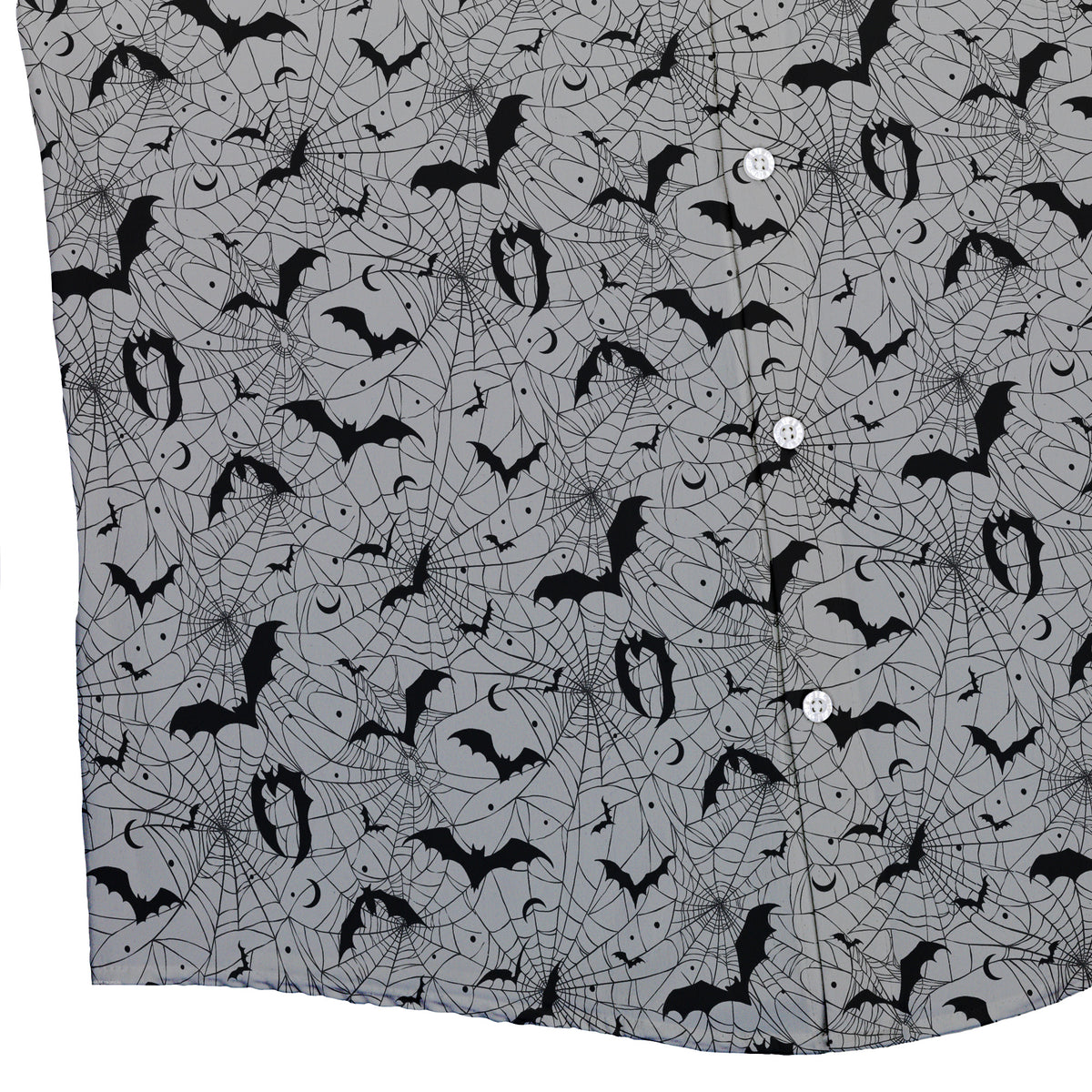 Web Bats Light Button Up Shirt Bottom Corner