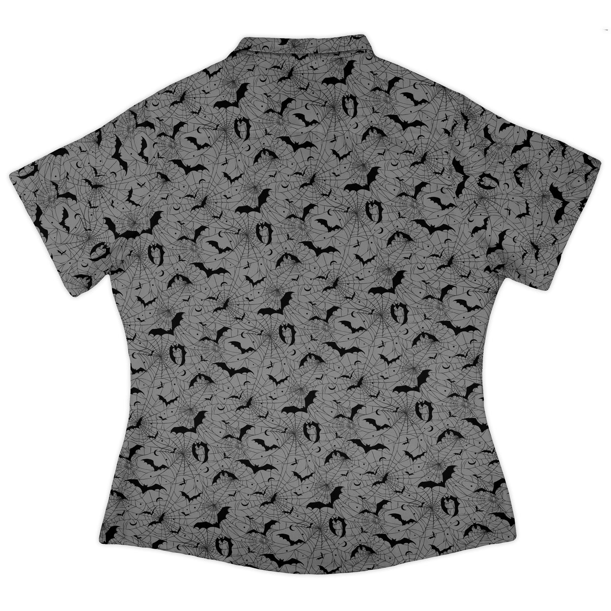 Web Bats Light Curvy Button Up Shirt womens back