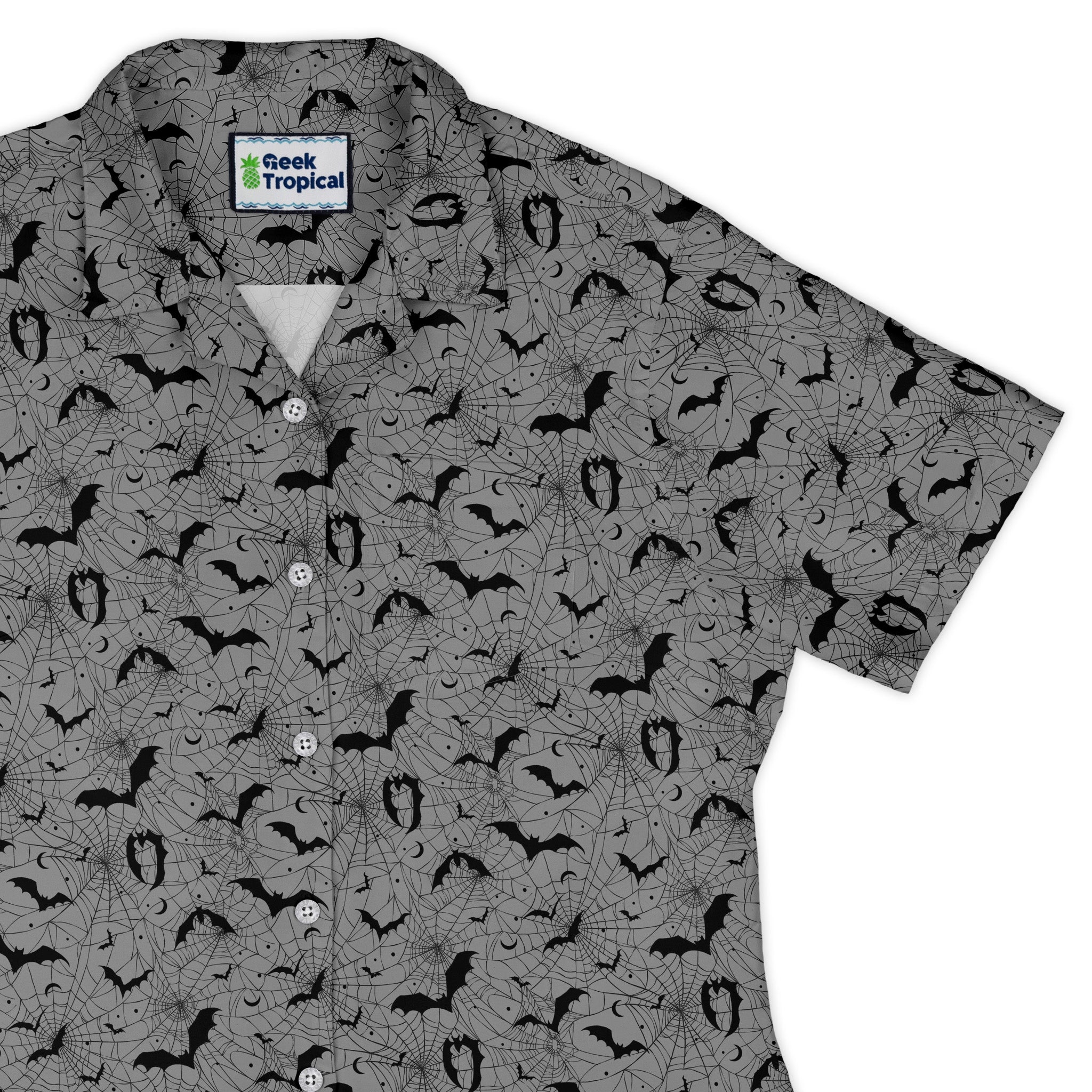 Web Bats Light Curvy Button Up Shirt womens top right