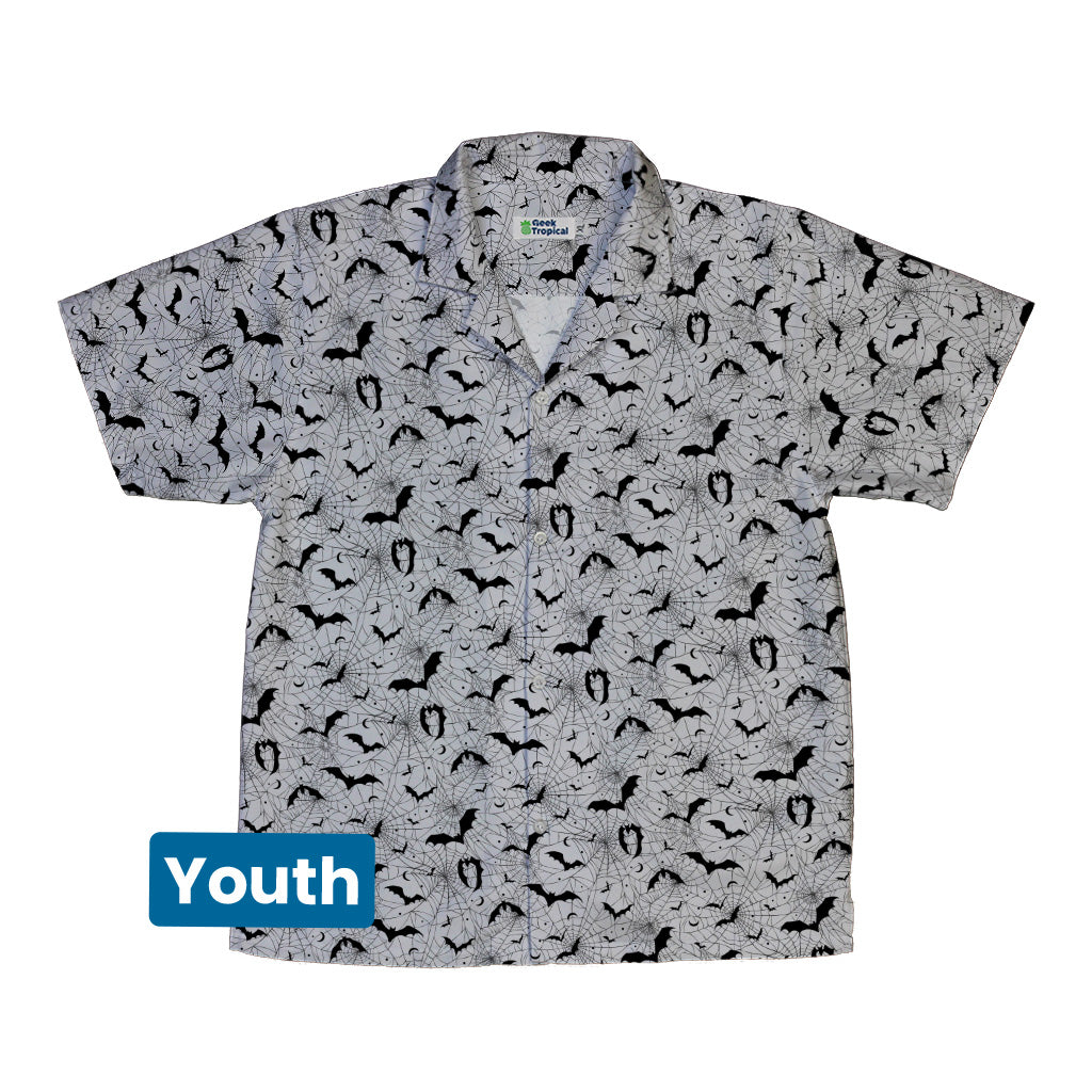 Web Bats Light Youth Hawaiian Shirt Front