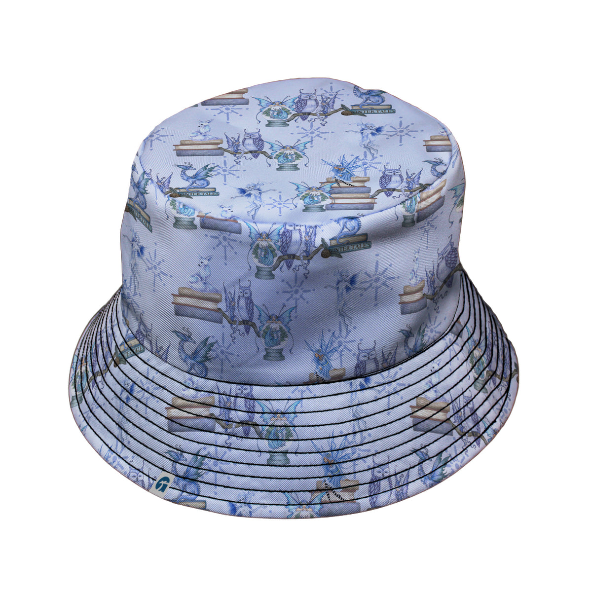 Whimsical Winter Reads Bucket Hat Black Stitching
