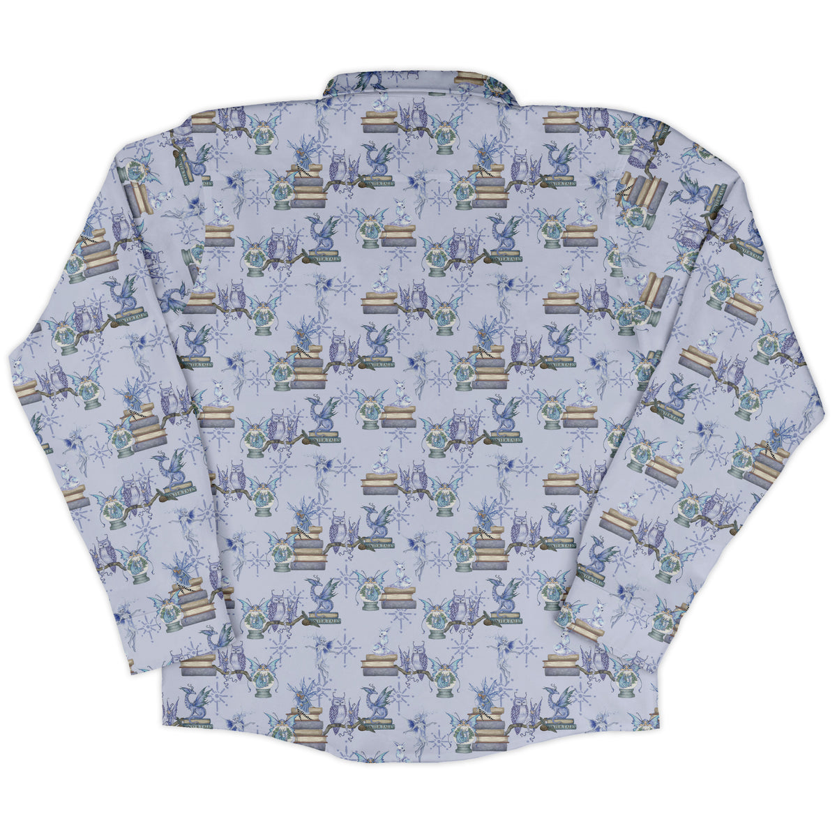 Whimsical Winter Reads Long Sleeve Button Up Shirt back