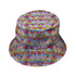 White Bunnies In Love Bucket Hat Black Stitching