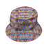 White Bunnies In Love Bucket Hat Gray Stitching