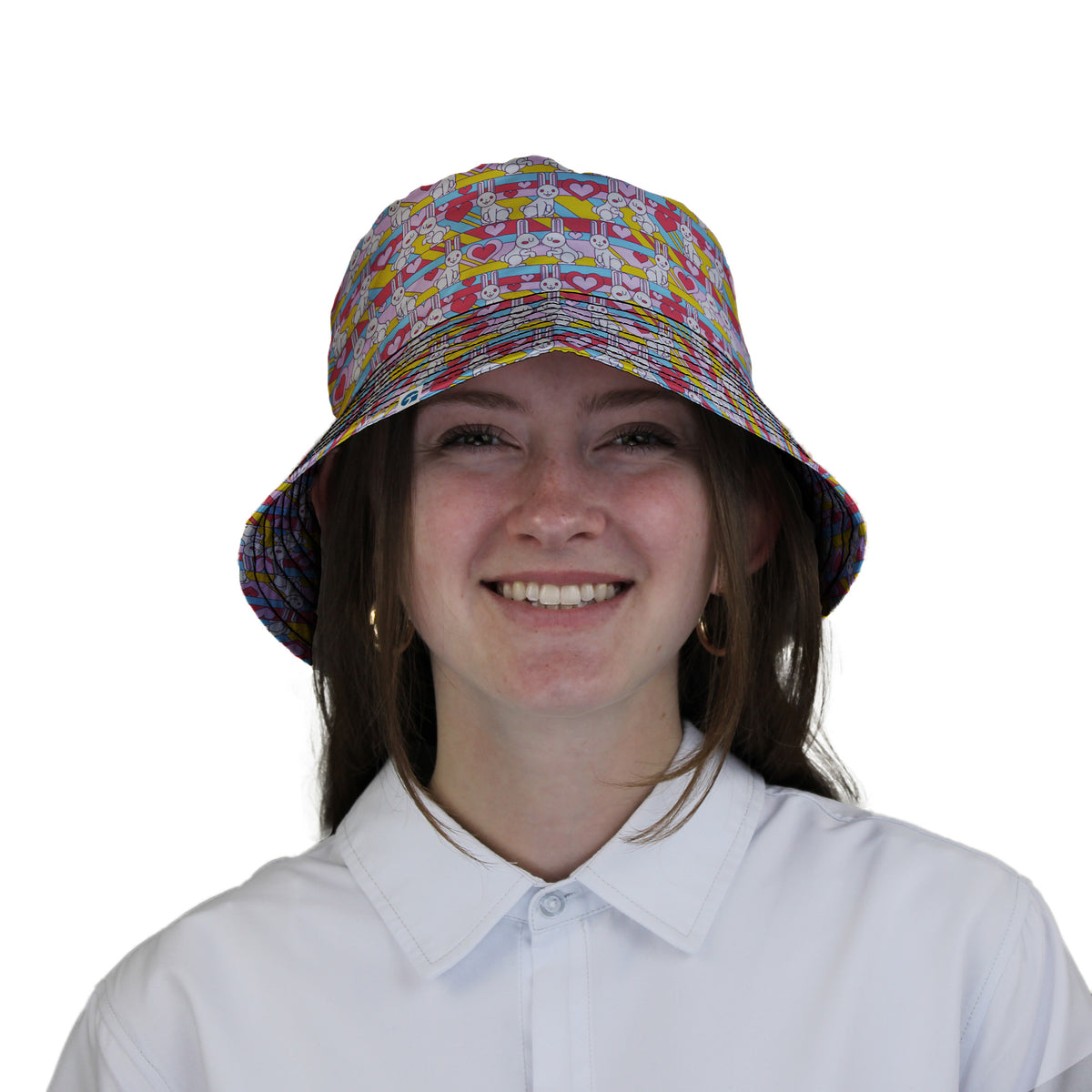 White Bunnies In Love Bucket Hat Woman