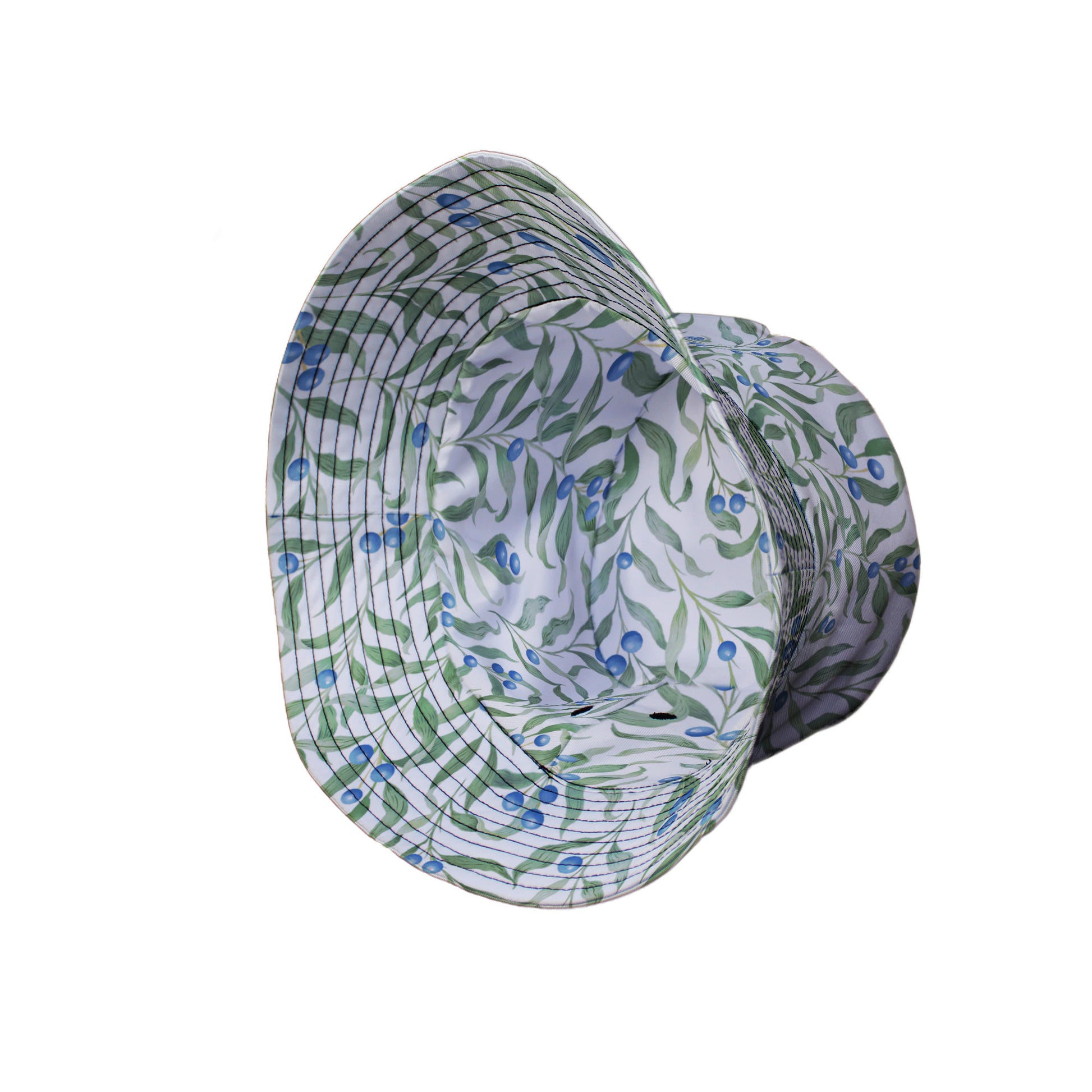 Wild Blueberry Sprigs Bucket Hat Side View