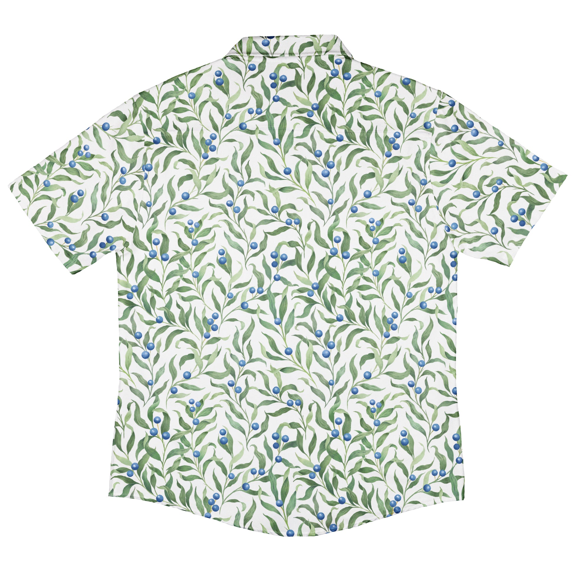 Wild Blueberry Sprigs Button Up Shirt Back