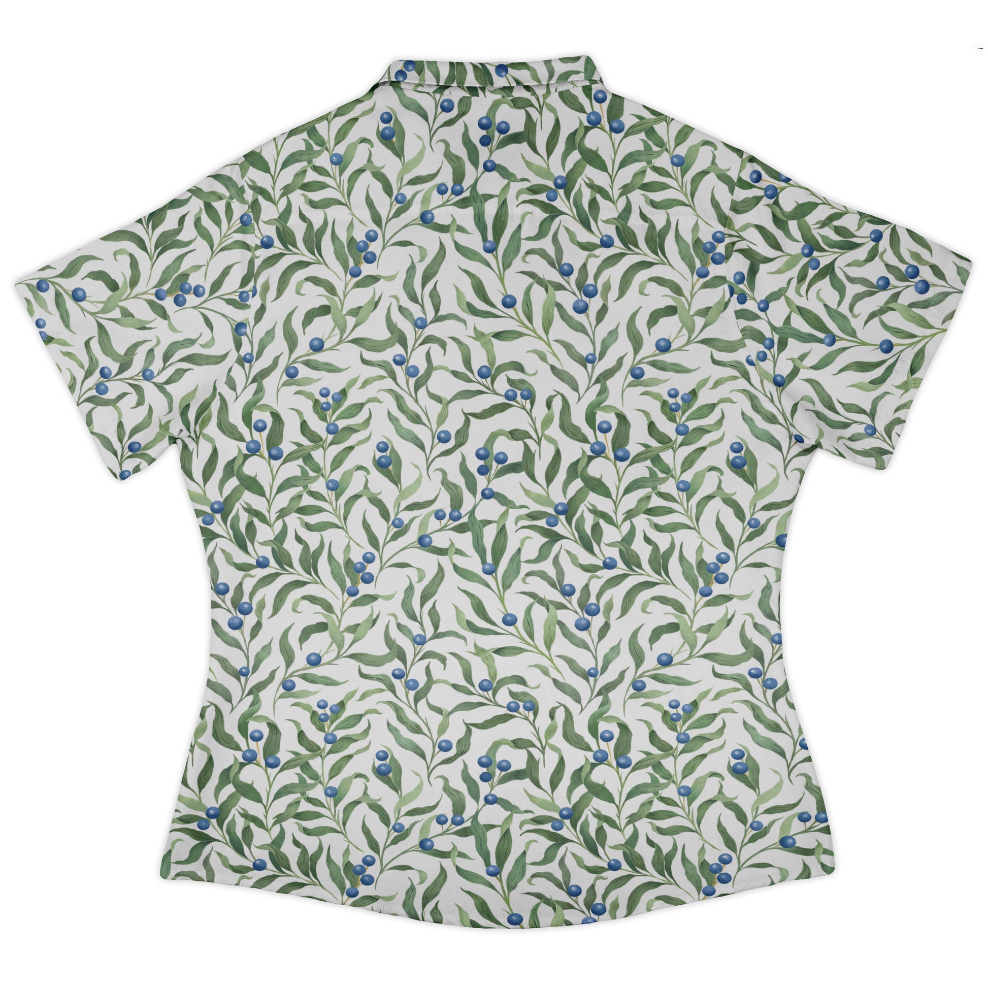 Wild Blueberry Sprigs Curvy Button Up Shirt womens back