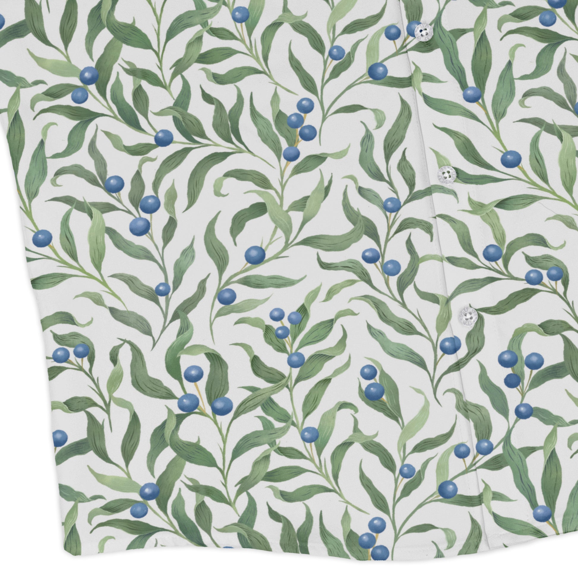 Wild Blueberry Sprigs Long Sleeve Button Up Shirt corner