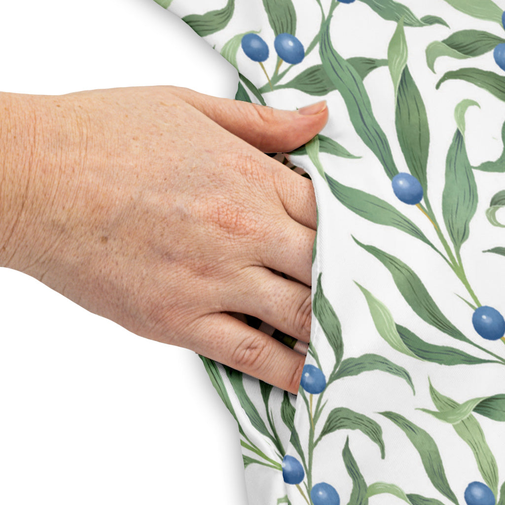 Wild Blueberry Sprigs Sleeveless Dress Pocket