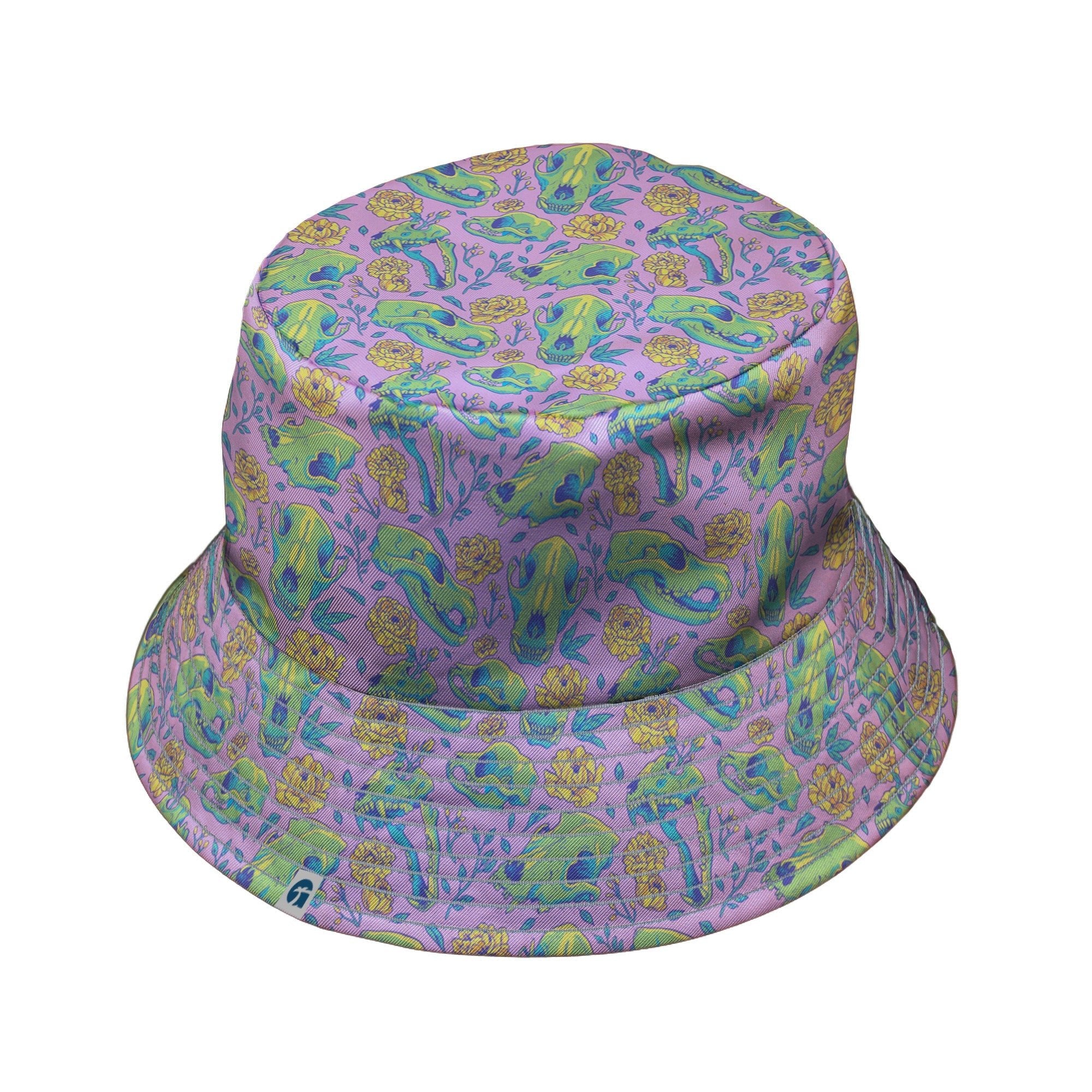 Wildfang Flora Pink Bucket Hat Geek Nerd animal patterns botany print Design by Julie Kitzes