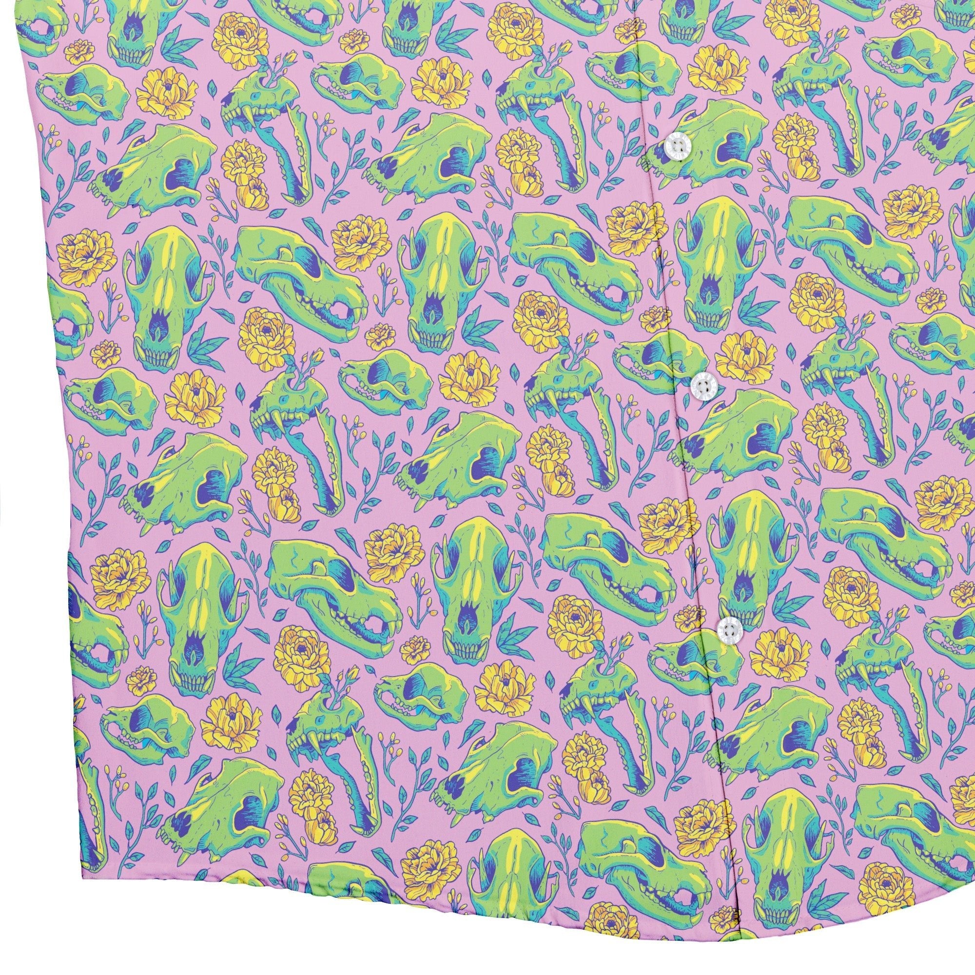 Wildfang Flora Pink Button Up Shirt Geek Nerd adult sizing animal patterns botany print