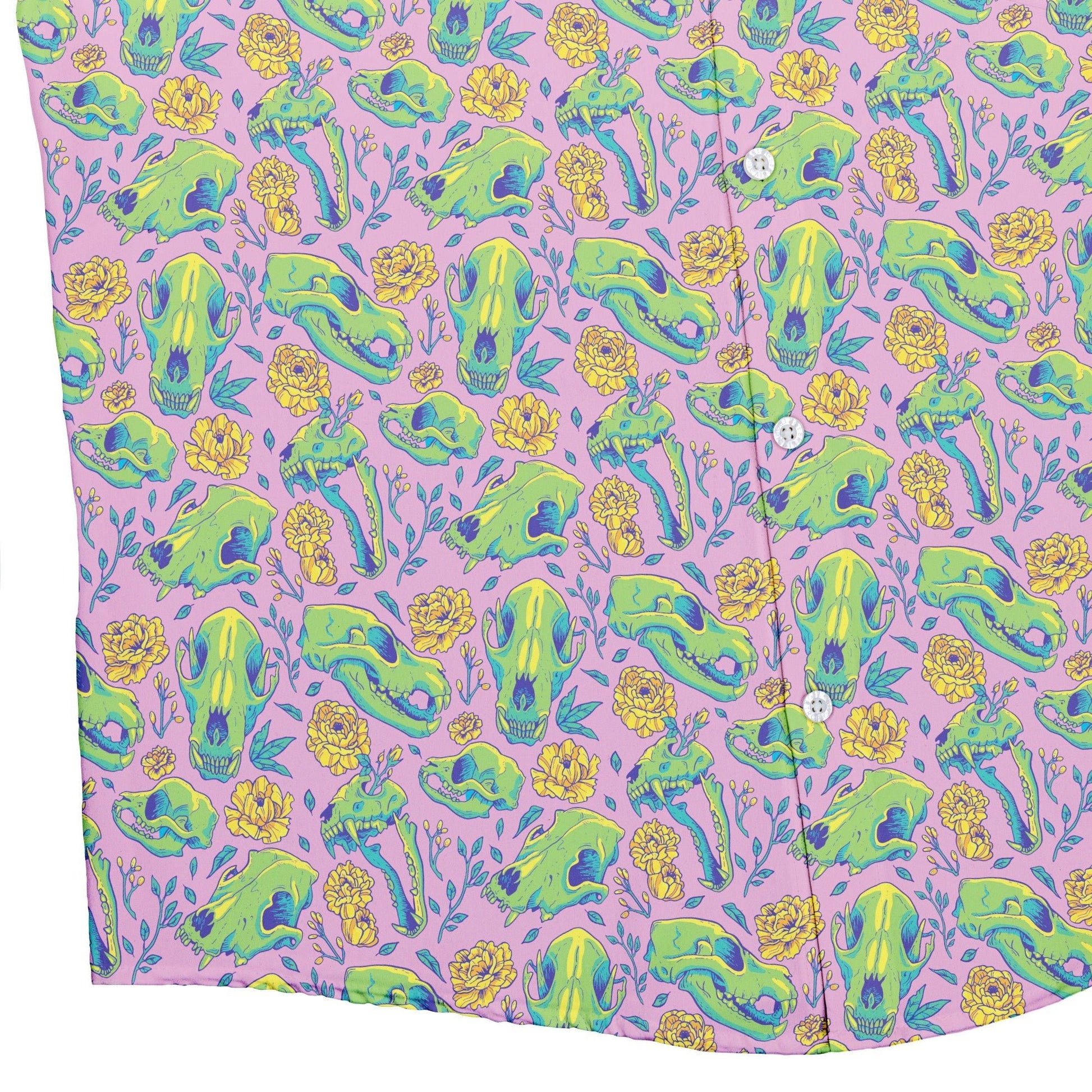 Wildfang Flora Pink Button Up Shirt Geek Nerd adult sizing animal patterns botany print