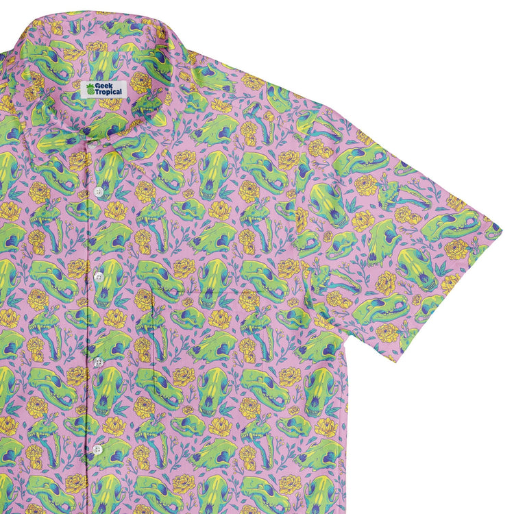 Wildfang Flora Pink Button Up Shirt Geek Nerd adult sizing animal patterns botany print