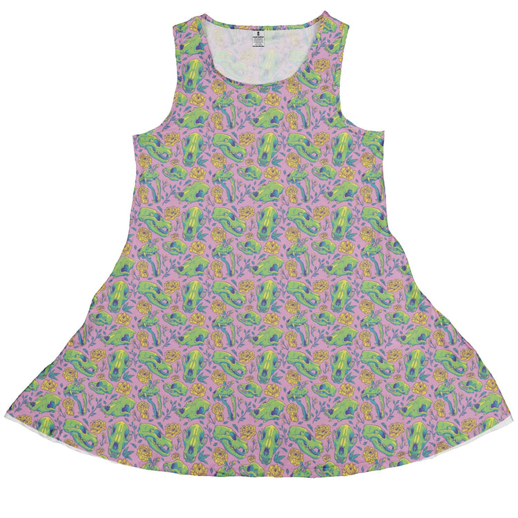 Wildfang Flora Pink Dress Geek Nerd animal patterns botany print Design by Julie Kitzes