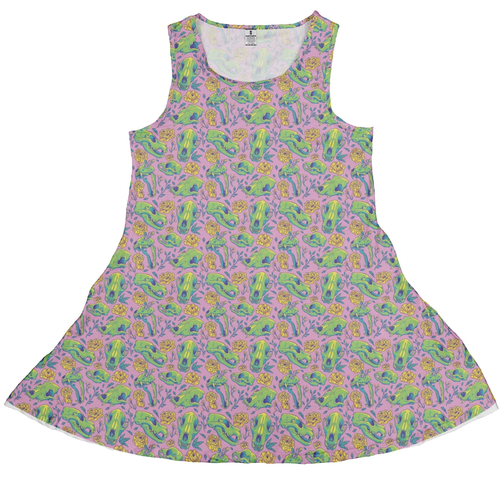 Wildfang Flora Pink Dress Geek Nerd animal patterns botany print Design by Julie Kitzes