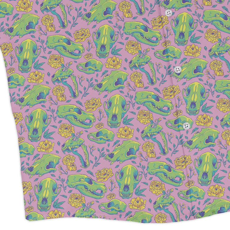 Wildfang Flora Pink Long Sleeve Button Up Shirt Geek Nerd adult sizing animal patterns botany print