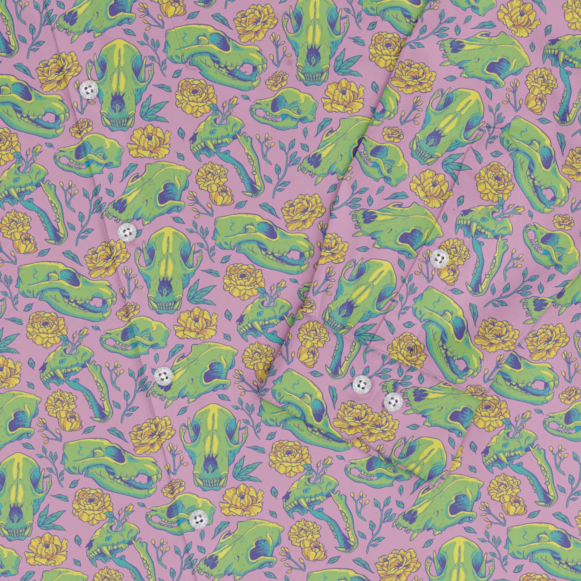 Wildfang Flora Pink Long Sleeve Button Up Shirt