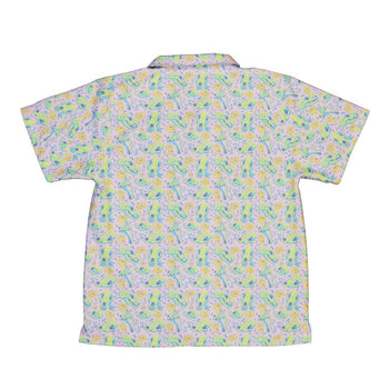 Wildfang Flora Pink Youth Hawaiian Shirt Geek Nerd animal patterns botany print Design by Julie Kitzes
