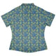 Wildfang Flora Blue Curvy Button Up Shirt Geek Nerd animal patterns botany print Design by Julie Kitzes