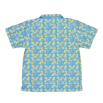 Wildfang Flora Blue Youth Hawaiian Shirt Geek Nerd animal patterns botany print Design by Julie Kitzes