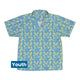 Wildfang Flora Blue Youth Hawaiian Shirt Geek Nerd animal patterns botany print Design by Julie Kitzes