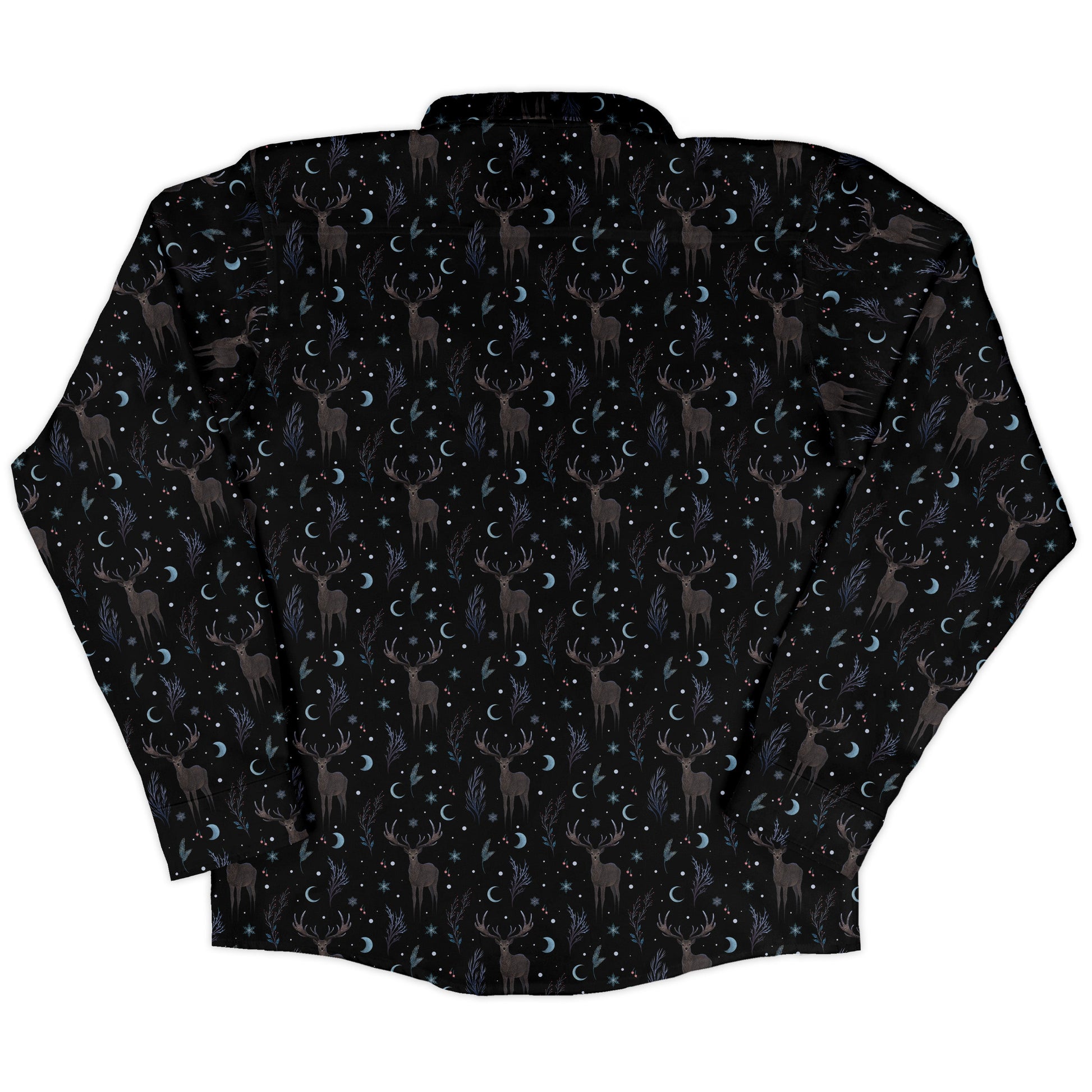 Winter Deer Long Sleeve Button Up Shirt