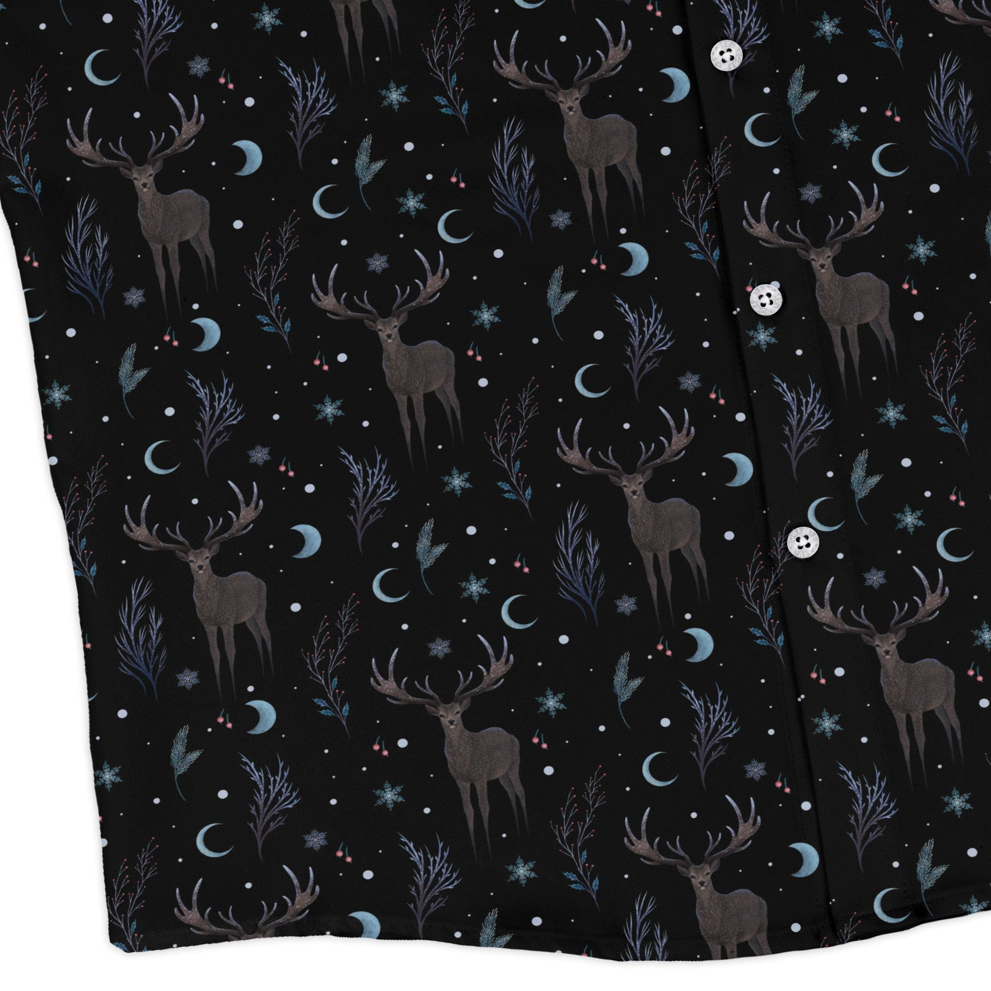 Winter Deer Long Sleeve Button Up Shirt