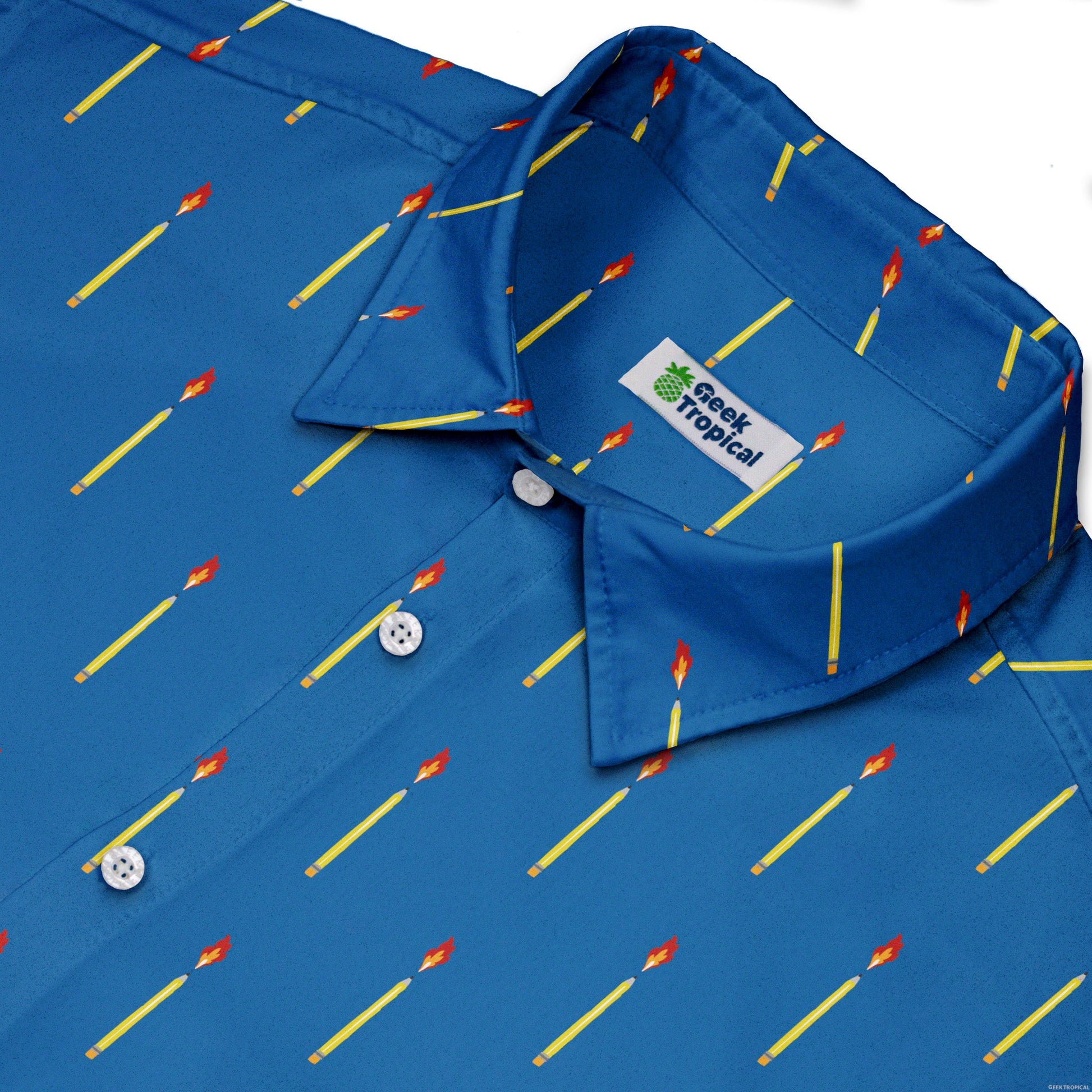 Writer Fuel Button Up Shirt Geek Nerd adult sizing book prints Design by Zirkus Design