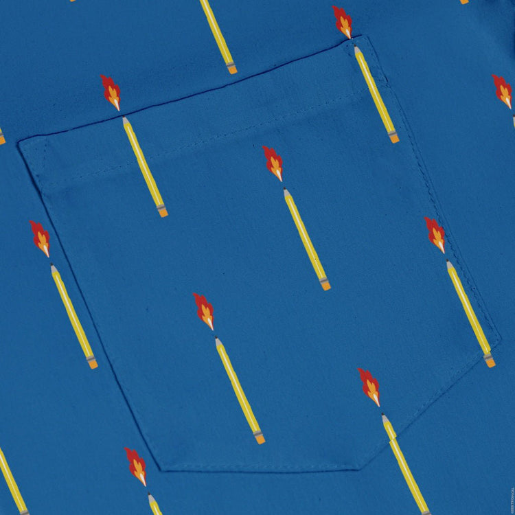 Writer Fuel Button Up Shirt Geek Nerd adult sizing book prints Design by Zirkus Design