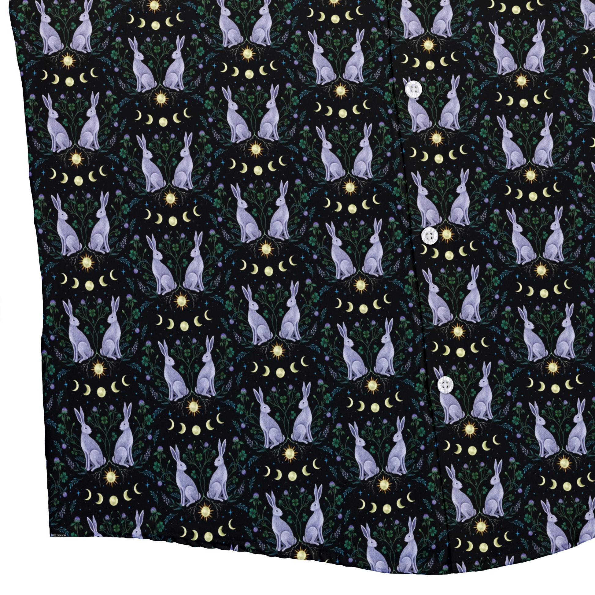 Year of the Rabbit Button Up Shirt Bottom Corner