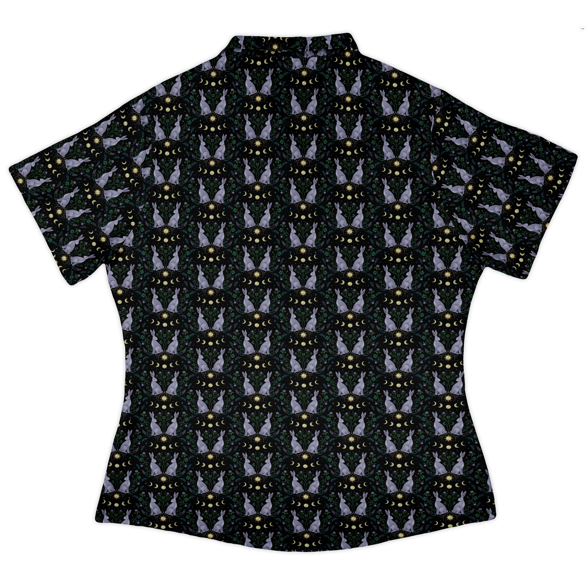 Year of the Rabbit Curvy Button Up Shirt womens back