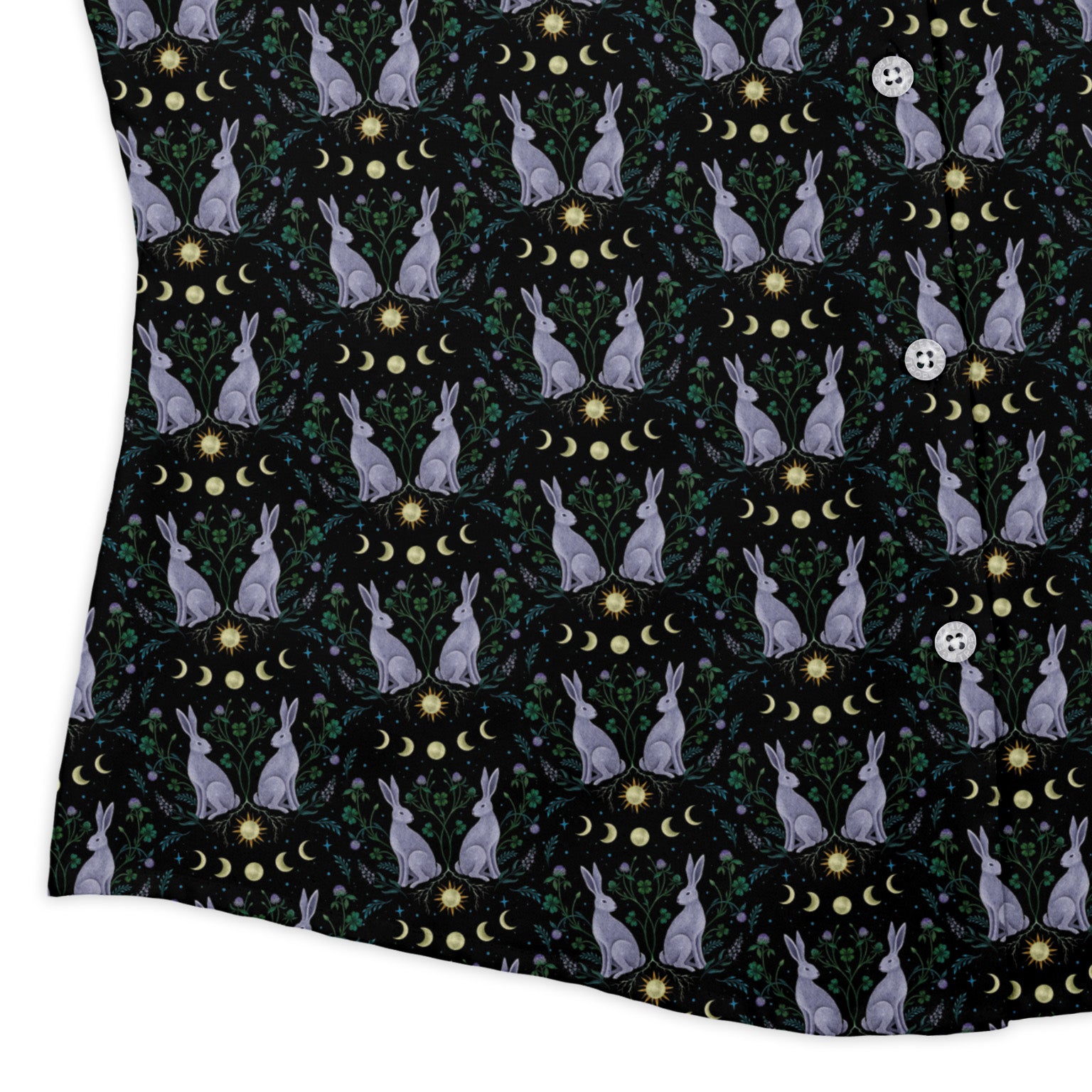 Year of the Rabbit Curvy Button Up Shirt womens corner
