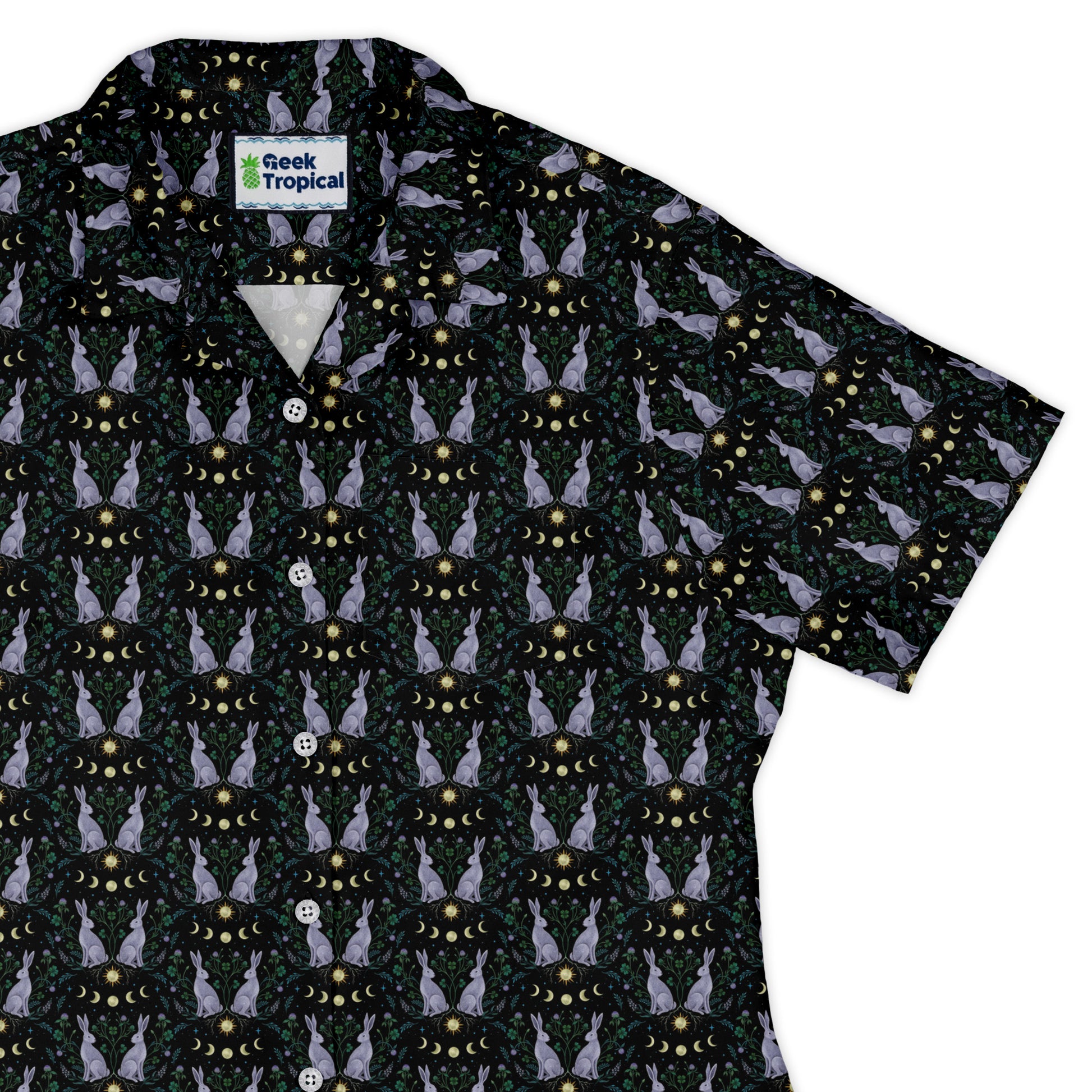 Year of the Rabbit Curvy Button Up Shirt womens top right